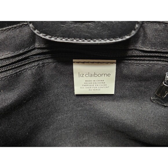 Liz Claiborne gray with red & cream plaid shoulder bag lots of storage - Picture 6 of 9